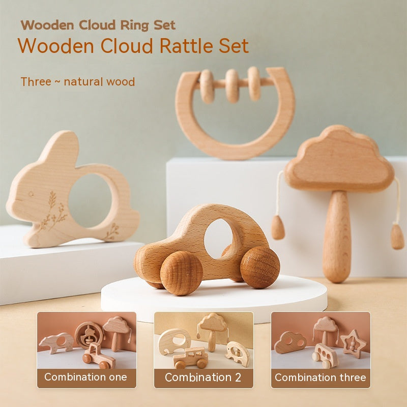 Wooden Cloud Rattle Toys Set
